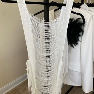 Beach maxi cover up, Tulum style. One size, ivory color.